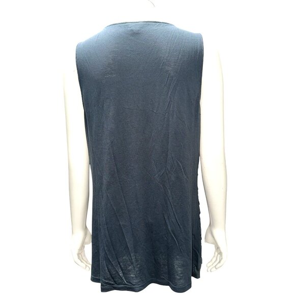 Ann Taylor Large Dark Green Sleeveless Tank Top Iridescent Sequin Ribbed Design - Picture 6 of 13